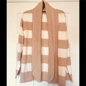 New with Tags Ivory and Tan Open Front Sweater